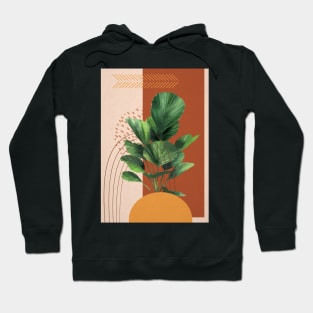 Mid Century Modern, Abstract Palm  Illustration Hoodie